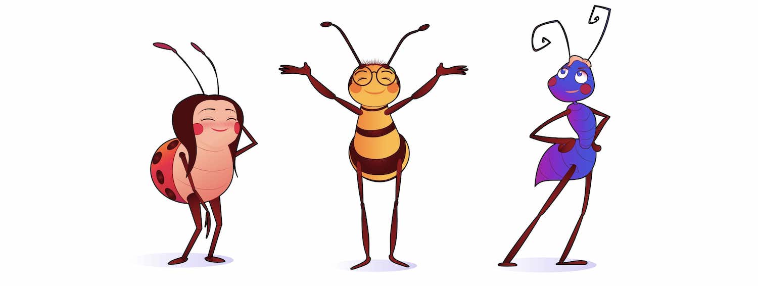 maskoti mybottle lienka včielka mravček 